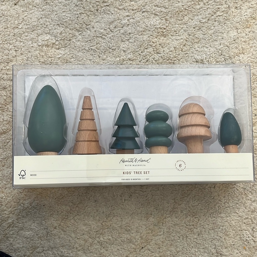 Hearth and hand kids’ tree set wooden toys NIB